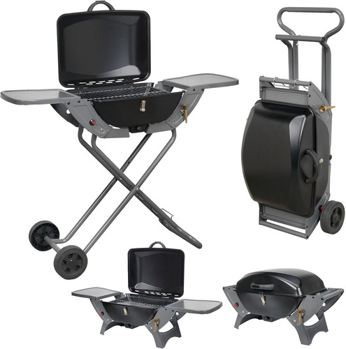Folding gas barbecue combo - gas, bbq