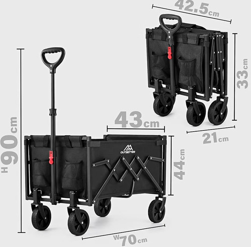 75l folding festival trolley - folding,