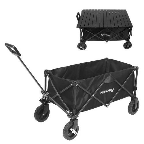 Folding trolley wheels - on,